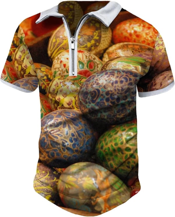 Personalized Men's Polka Dot Sports Shirt - Moisture Wicking