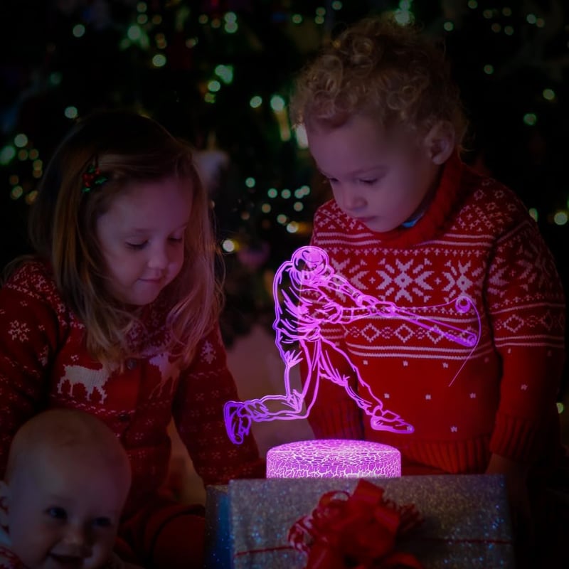 Baseball Night Light Lamp with Remote & Touch Control for Kids