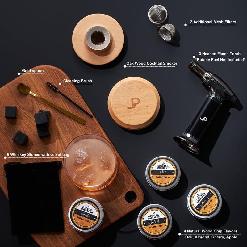 Cocktail Smoker Kit with Wood Chips – Perfect Gift for Dad