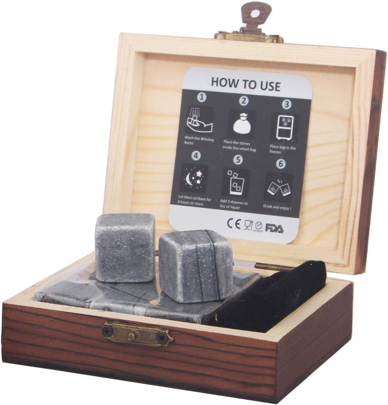 Engraved Whiskey Stones Gift Set for Dad's Birthday