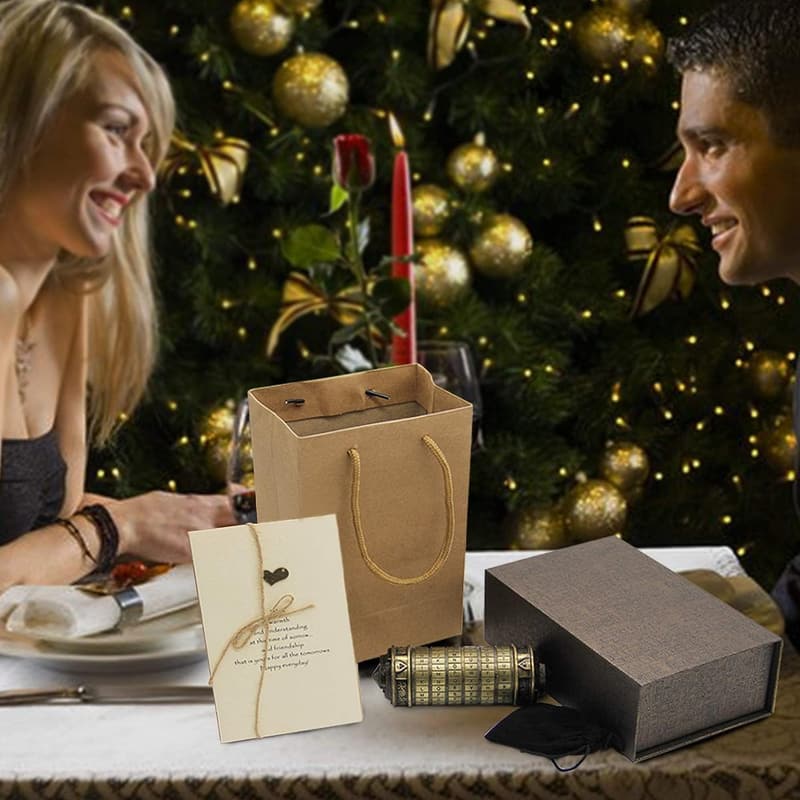 Date Night Mini Cryptex Puzzle Box with Hidden Compartments