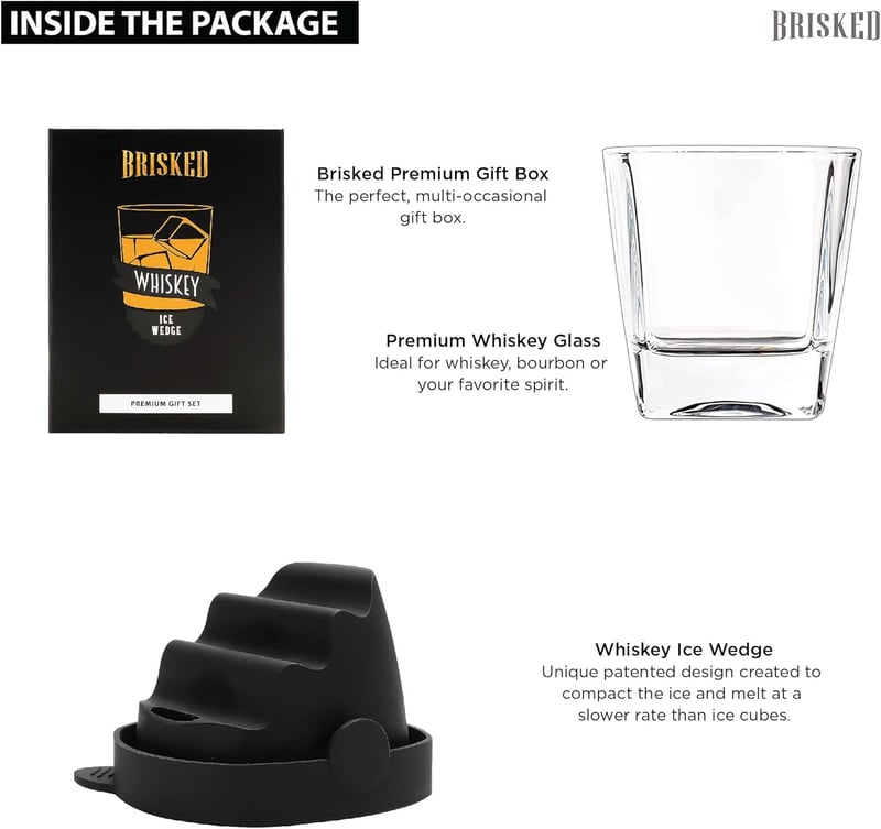 Whiskey Wedge Glass Set - Perfect Gift for Men
