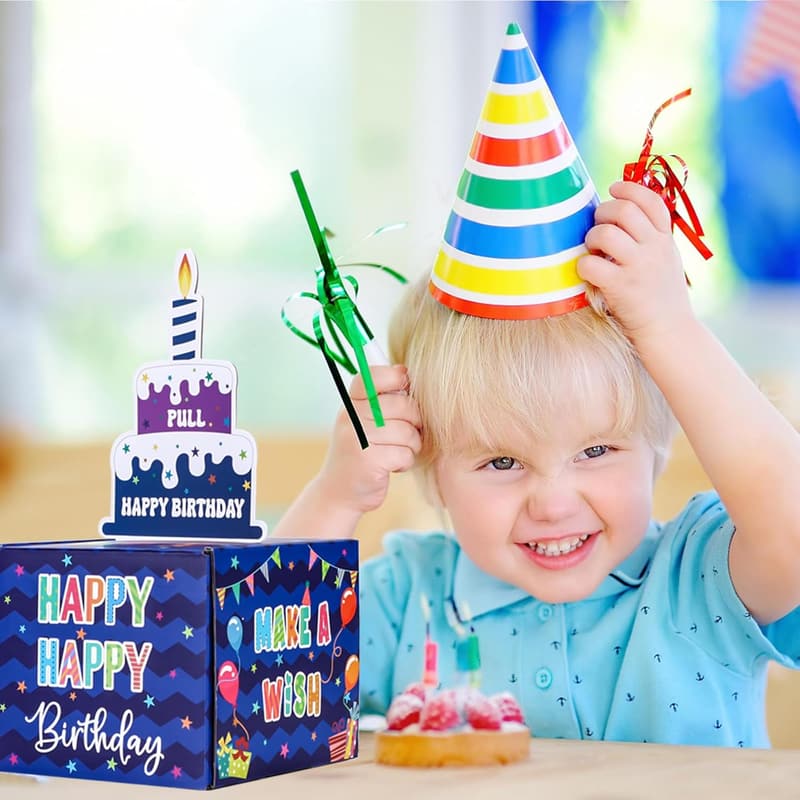 Birthday Money Box with Pull-Out Card & 100 Bags