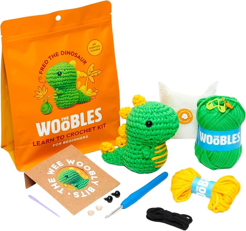 Beginners Crochet Kit - Fred The Dinosaur with Easy Peasy Yarn