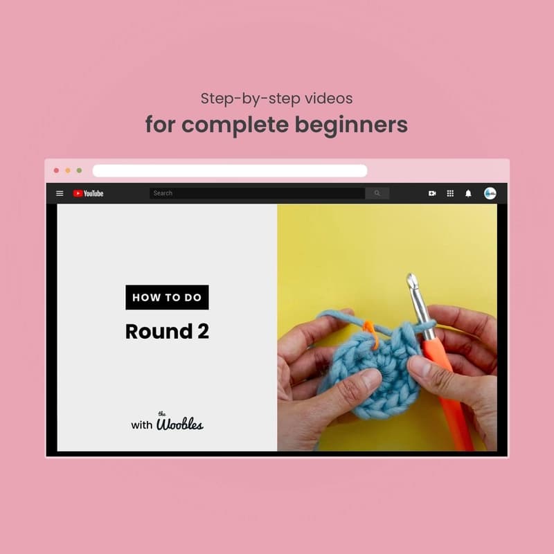 Beginners Crochet Kit - Fred The Dinosaur with Easy Peasy Yarn