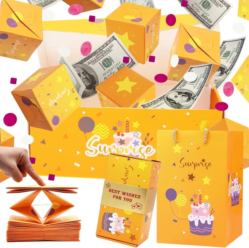 Unique Cash Explosion Gift Box for Mom's Birthday or Anniversary