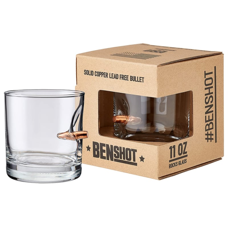 Real .308 Bullet Rocks Glass - 11oz, Made in the USA