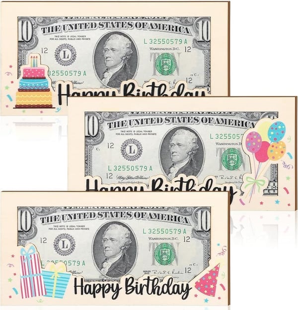 Birthday Money Gift Holder - Wooden Card Box & Cash Envelope