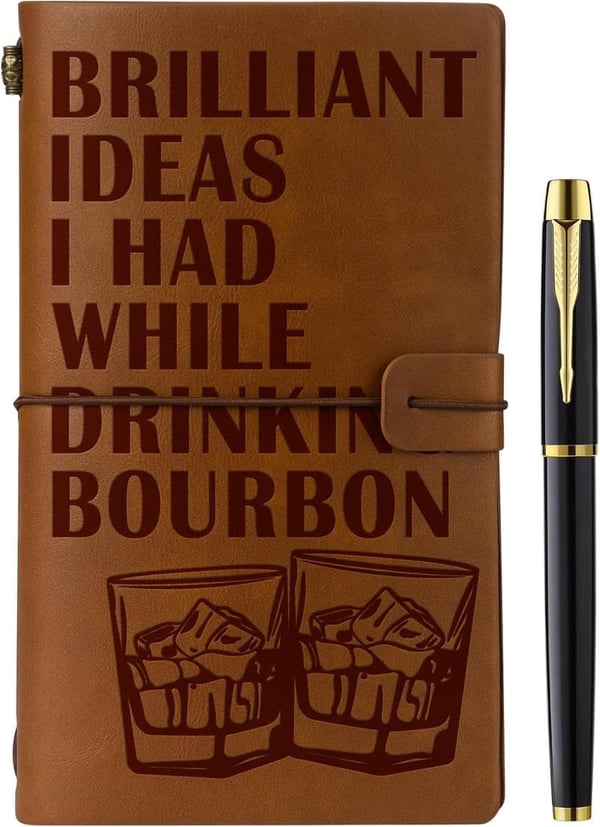Leather Journal Notebook for Bourbon Lovers