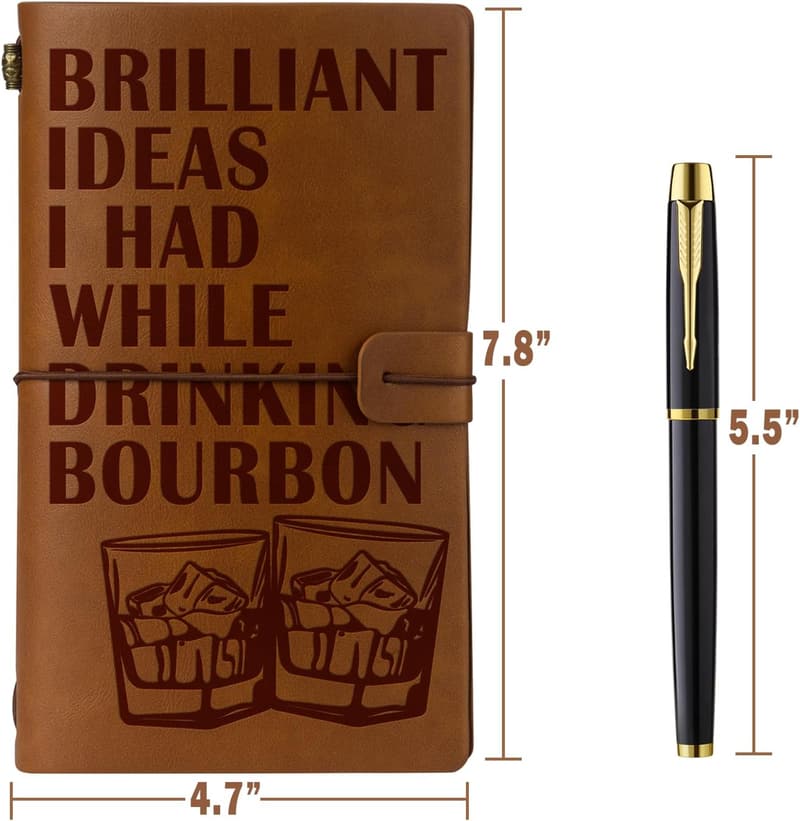 Leather Journal Notebook for Bourbon Lovers