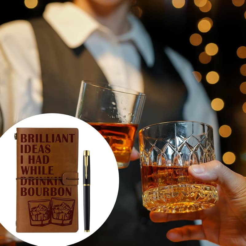 Leather Journal Notebook for Bourbon Lovers