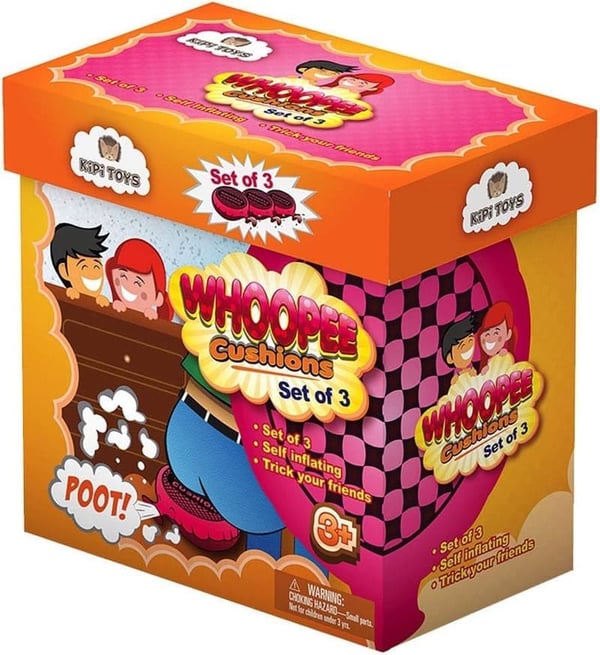 Self-Inflating Whoopee Cushion Set of 3 - Gag Gift for All Ages