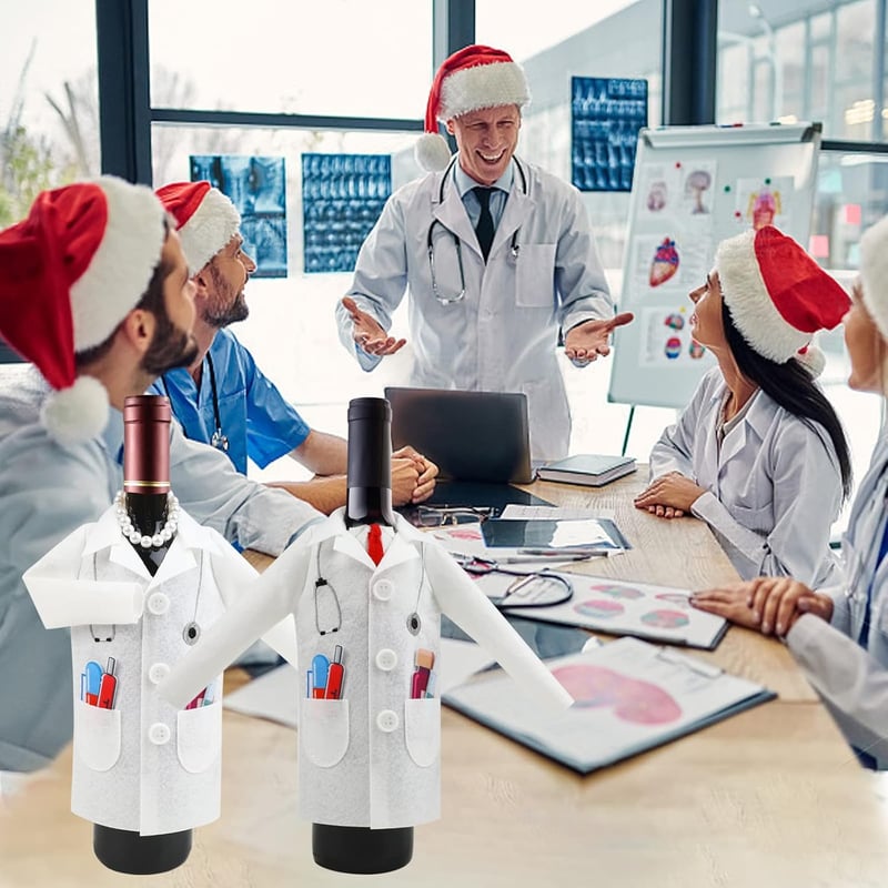 Graduation Wine Wraps with Syringe Necklaces for Medical Students