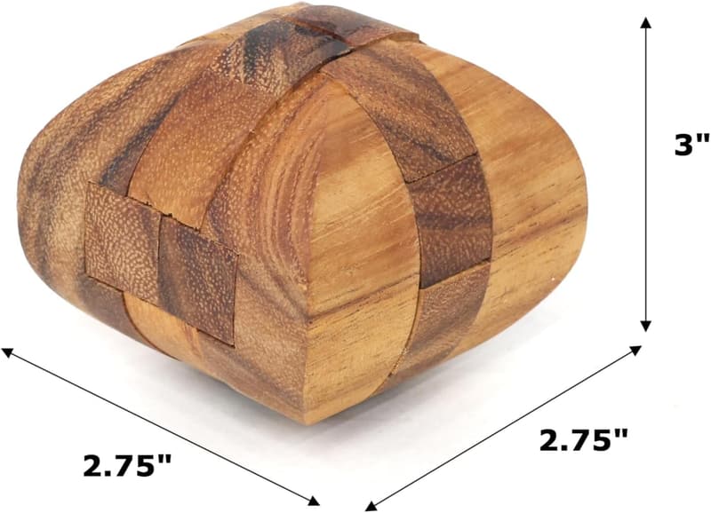 3D Wooden Puzzle Brain Teaser – Handcrafted Logic Game for Adults
