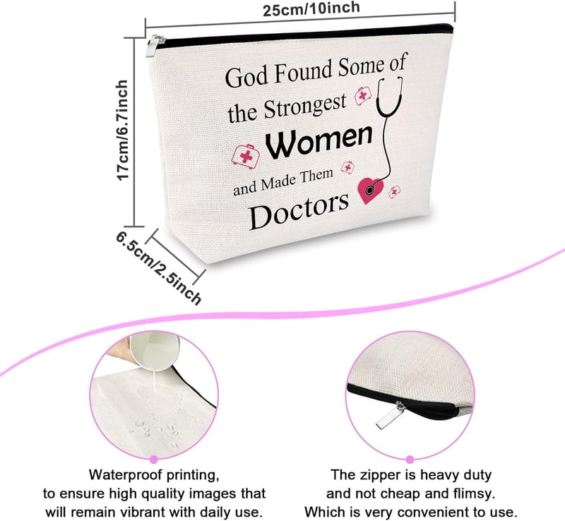 Doctor Appreciation Makeup Bag - Inspirational Gift for Women