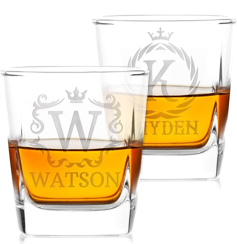 Personalized Whiskey Rocks Glasses Set - Monogrammed Gifts for Dad