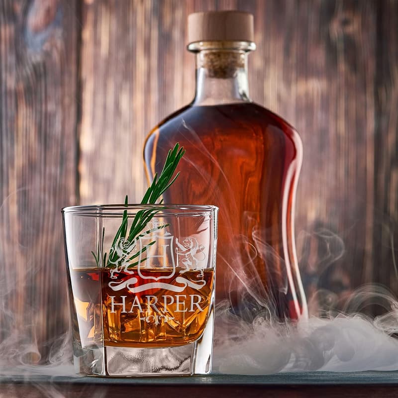 Personalized Whiskey Rocks Glasses Set - Monogrammed Gifts for Dad