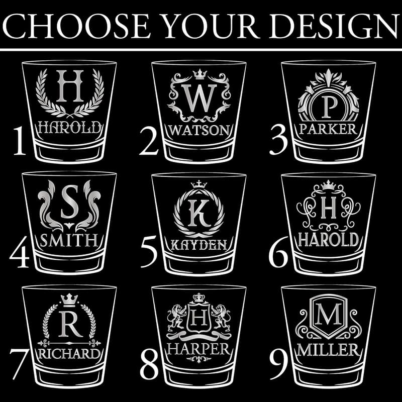 Personalized Whiskey Rocks Glasses Set - Monogrammed Gifts for Dad