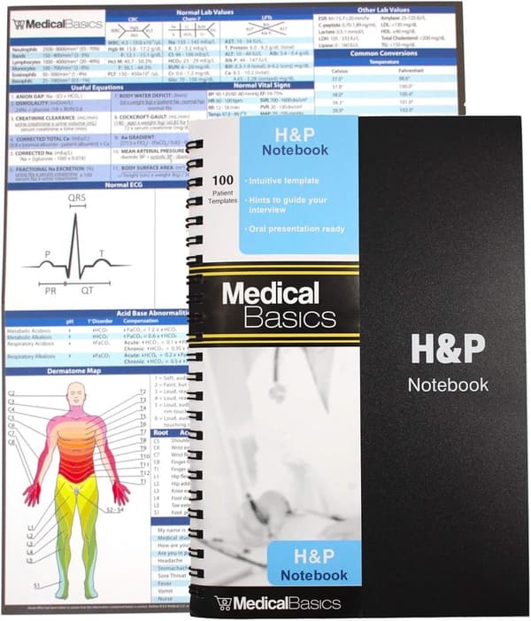 Medical History & Physical Notebook with 100 Perforated Templates