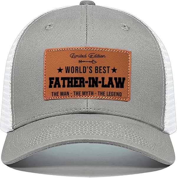 Father's Day Men's Leather Pattern Trucker Cap Gift