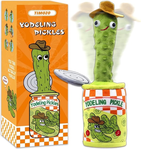 Yodeling Pickle Plush Toy - Rechargeable Mimicking Gag Gift