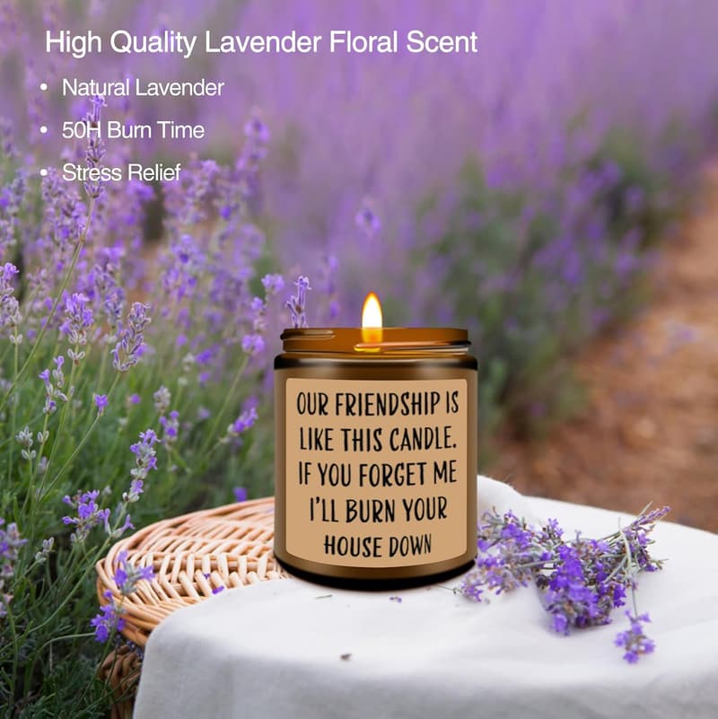 Friend Birthday Gift - Premium Lavender Scented Soy Candle