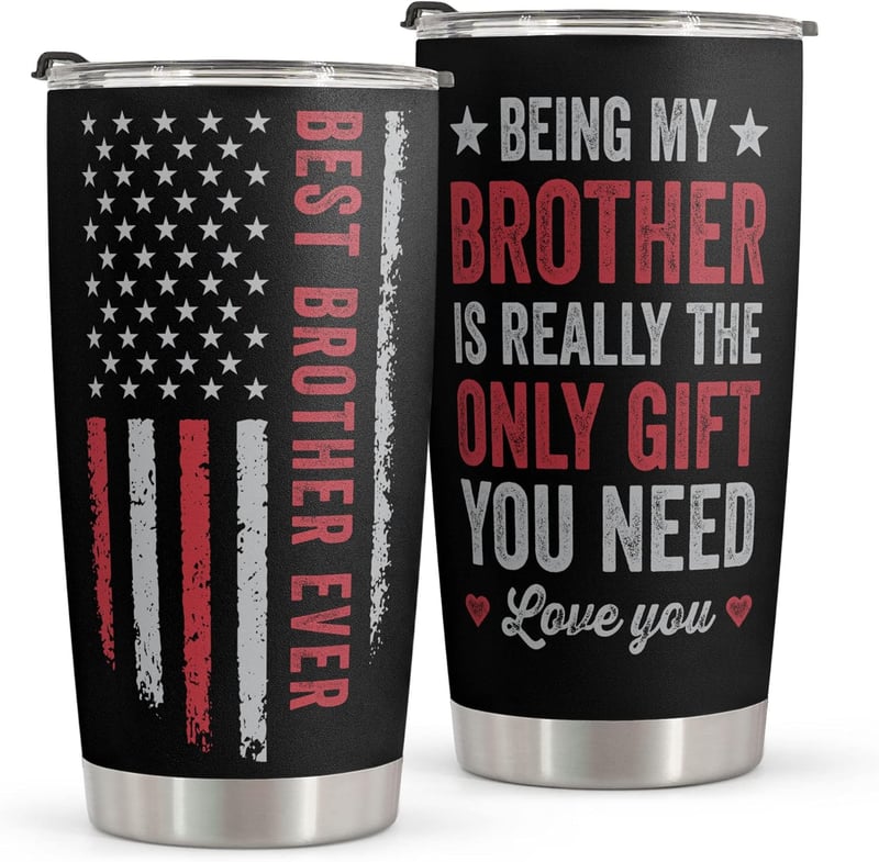 Birthday Tumblers for Brothers - 20oz Gift from Sister