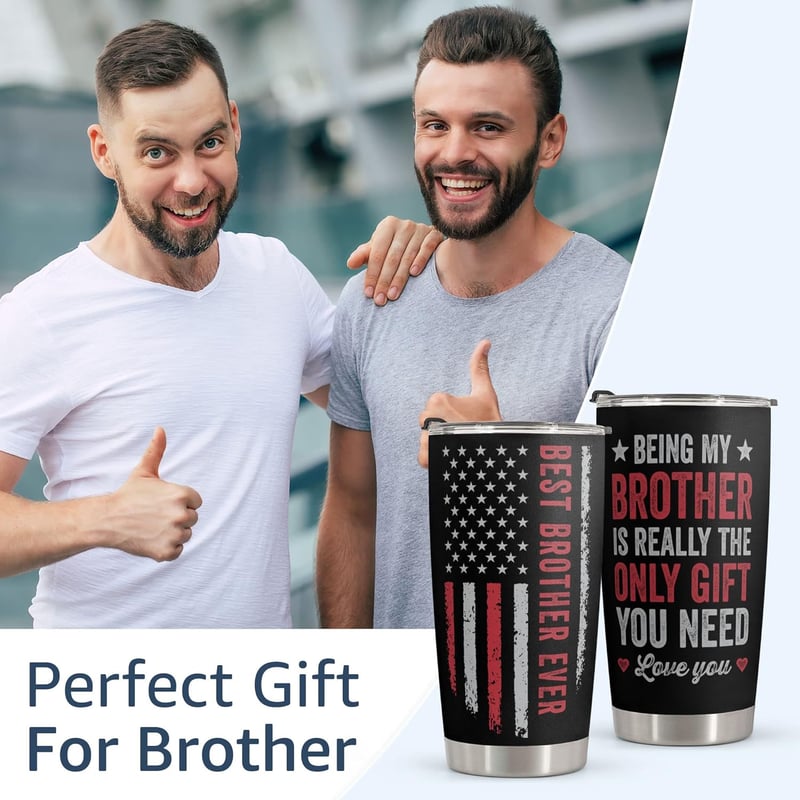 Birthday Tumblers for Brothers - 20oz Gift from Sister