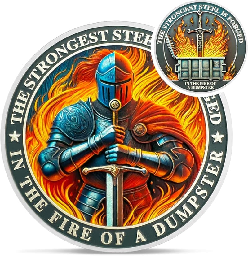Funny Dumpster Fire Challenge Coin - Inspirational Gift for Coworkers
