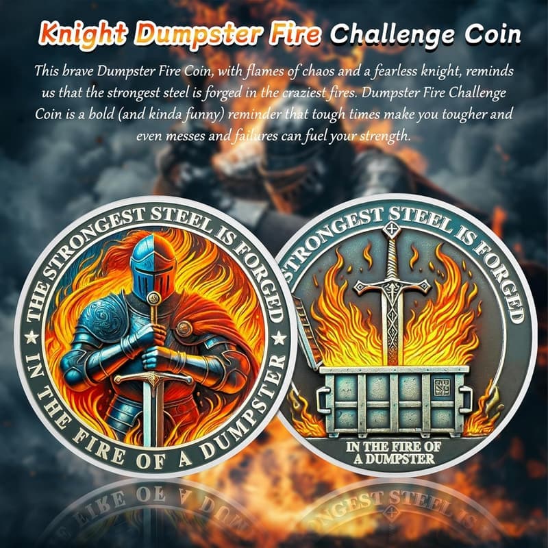 Funny Dumpster Fire Challenge Coin - Inspirational Gift for Coworkers