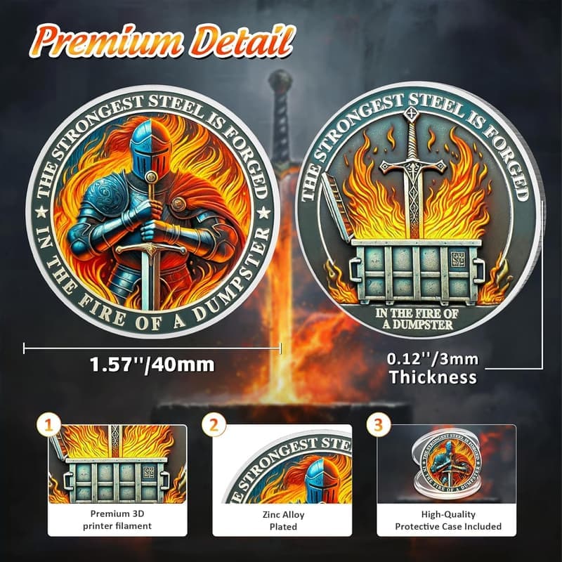 Funny Dumpster Fire Challenge Coin - Inspirational Gift for Coworkers