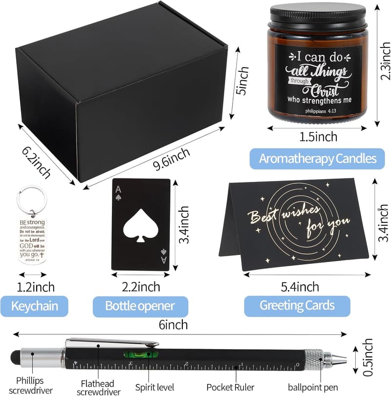 Inspirational Christian Gift Set for Men - 9 Pieces
