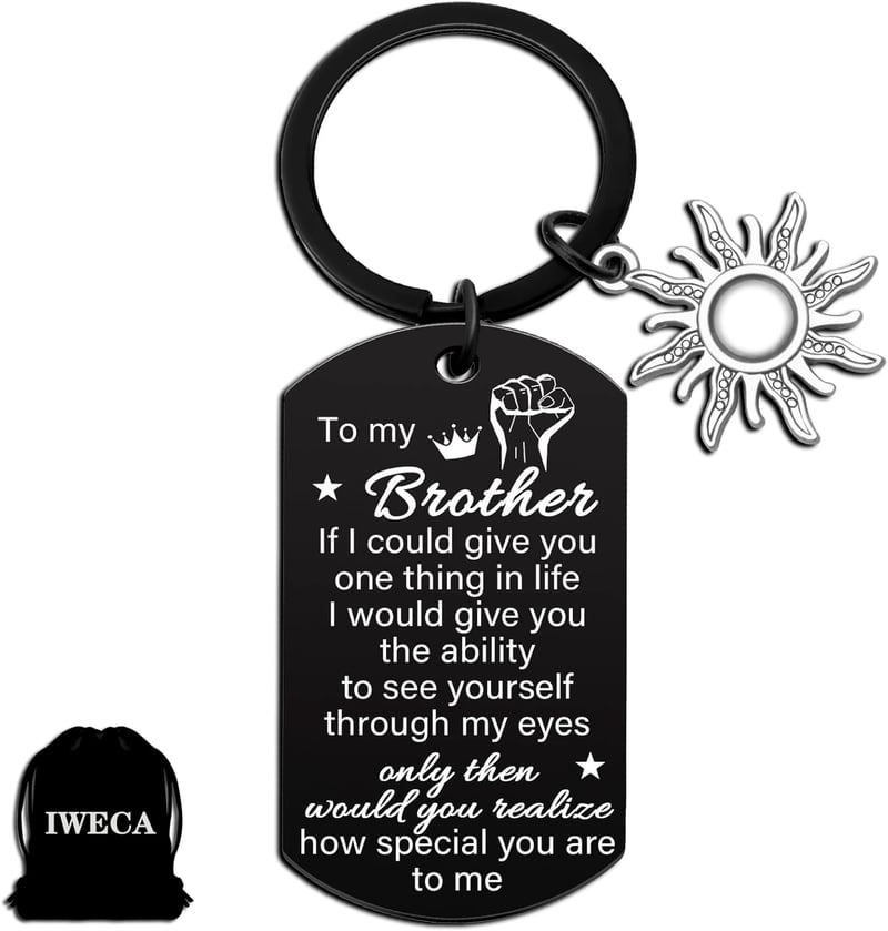 Birthday Keychain Gift for Brother from Sister or Sibling