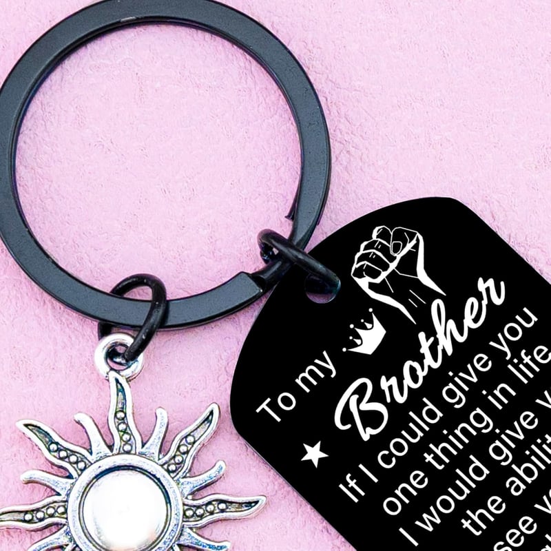 Birthday Keychain Gift for Brother from Sister or Sibling
