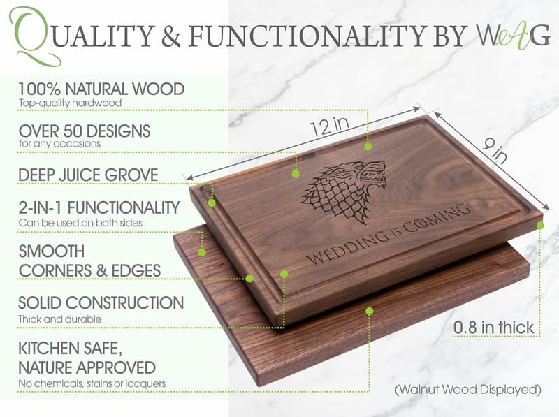 Game of Thrones Hardwood Cutting Board - House Stark 