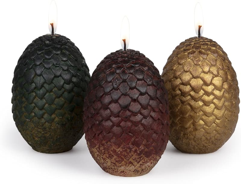 Game of Thrones Dragon Egg Replicas - Set of 3 Candles for Fans