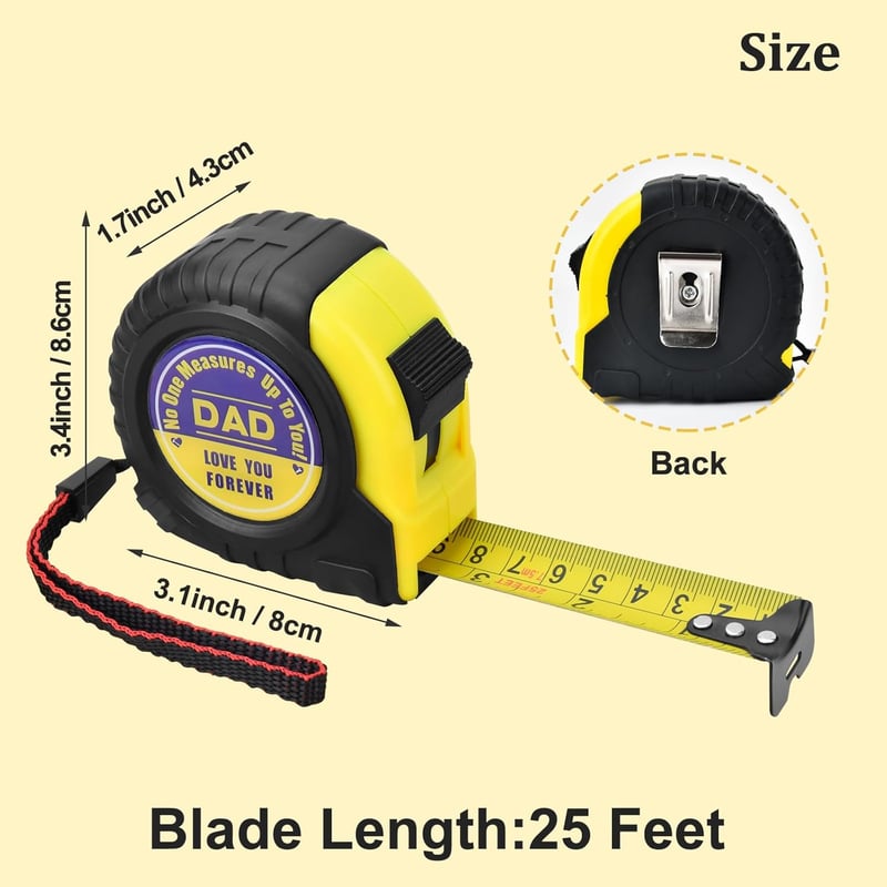 Engraved 25FT Tape Measure - Perfect Gift for Dad