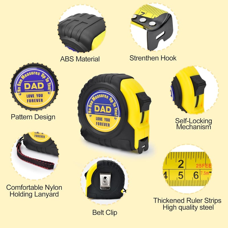 Engraved 25FT Tape Measure - Perfect Gift for Dad