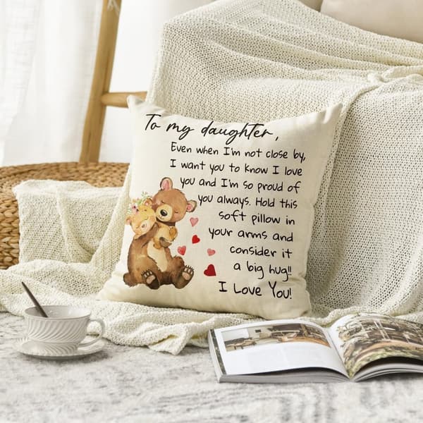 Christmas Throw Pillow Cover for Daughter, 18x18 Inch