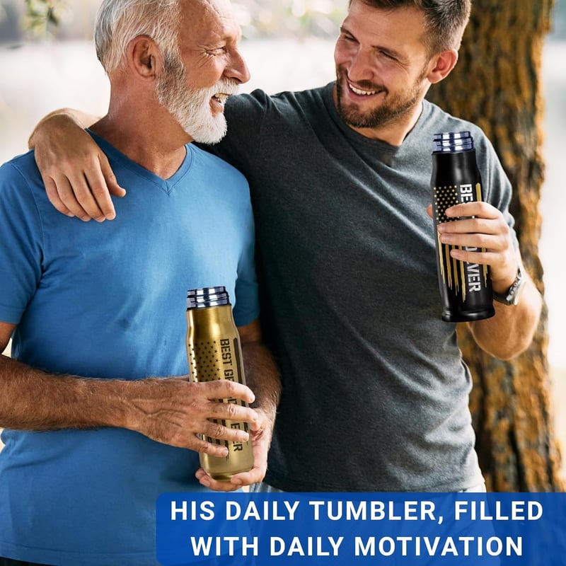Father's Day Gift - Best Dad Ever 17oz Bullet Tumbler with Keychain