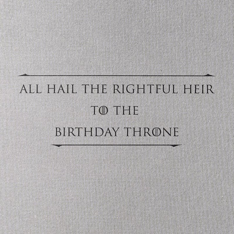 Game of Thrones Birthday Card - The Rightful Heir