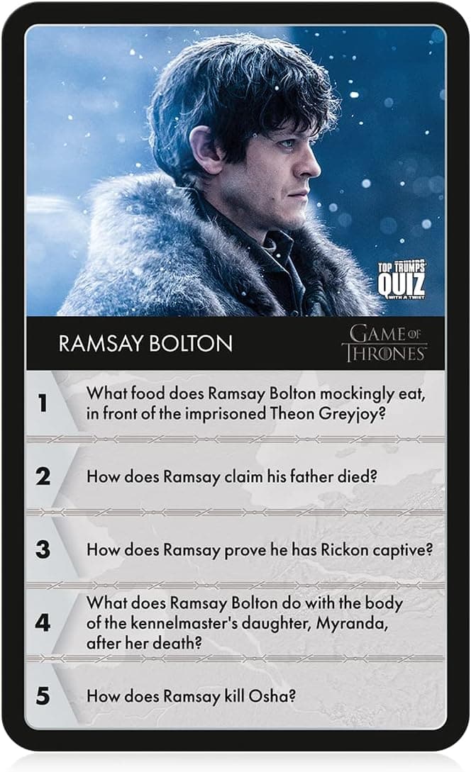 Game of Thrones Trivia Quiz - Top Trumps for Ages 8+