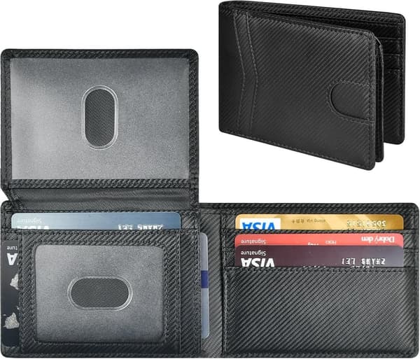 Personalized RFID Blocking Leather Wallet for Dad