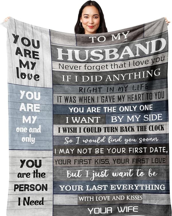 Husband's Birthday Blanket - Romantic I Love You Gift 60x50in