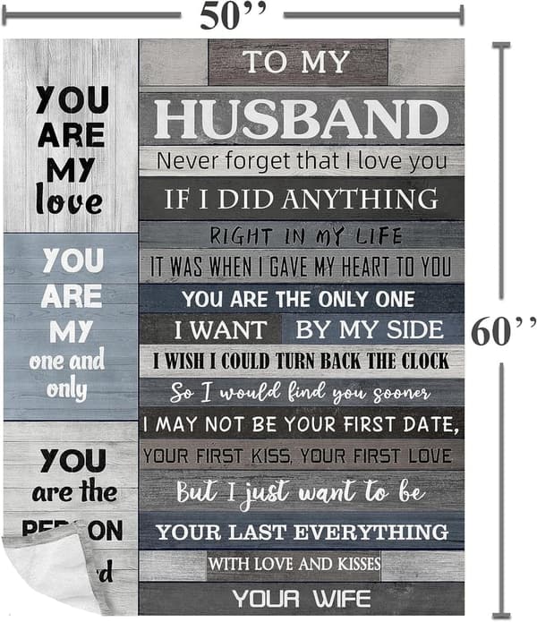Husband's Birthday Blanket - Romantic I Love You Gift 60x50in
