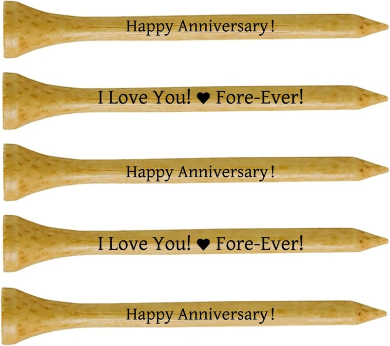 Anniversary Gift: 3.25-inch Wood Golf Tees for Him