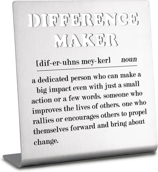 Inspirational Desk Sign for Women - Thank You Gift for Teachers & Mentors