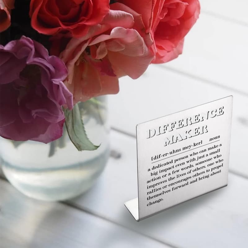 Inspirational Desk Sign for Women - Thank You Gift for Teachers & Mentors