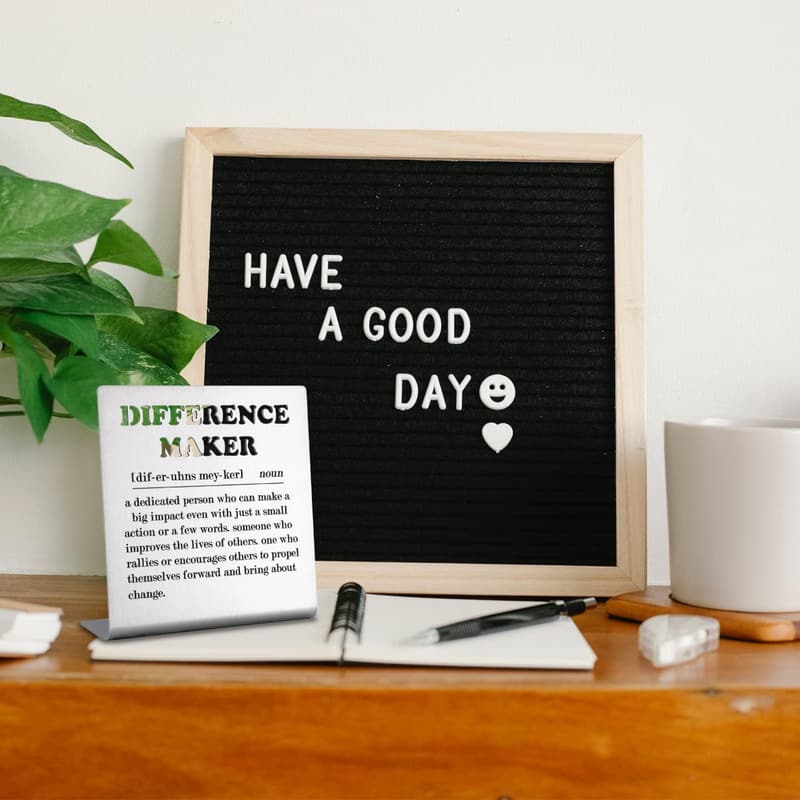 Inspirational Desk Sign for Women - Thank You Gift for Teachers & Mentors