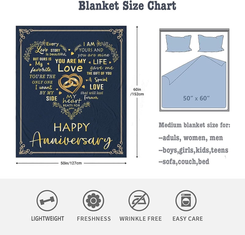 Anniversary Blanket Gift for Couples - 60